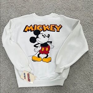Jerzees White Sweatshirt with Mickey Mouse Design